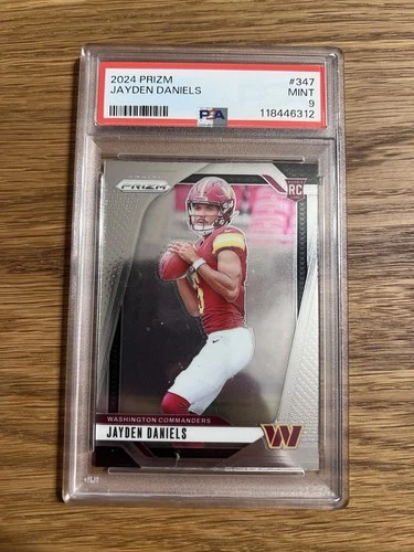 2024 Panini Prizm - Rookies Jayden Daniels #347 (RC) Commanders PSA 9 Mint