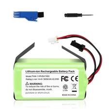 RVBAT850 Battery for Shark Ion RV750 RV850 R75 R85 Robot Vacuum 2-in-1 PLug