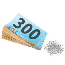 Running Bib Numbers 7x4 Inch, 1-300 Race Competitor Number, Multicolor