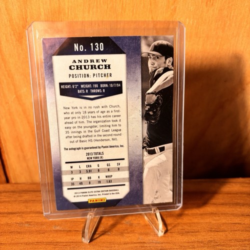 Andrew Church 2013 Panini Elite Edizione Extra #130/899 Auto Yankees - Foto 2 di 2