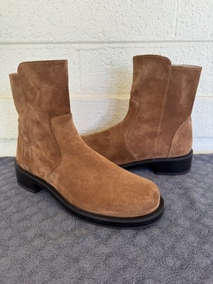 STUART WEITZMAN 5050 BOLD ZIP WOMEN BOOTIE  SUEDE KHAKI 6.5 B