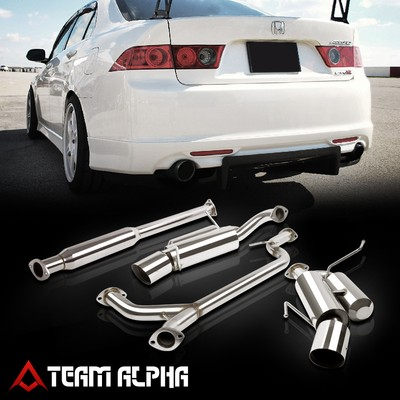 #ad Fits 2004 2008 Acura TSX CL9 K24A2 4.5quot; ANGLE CUT DUAL MUFFLER Catback Exhaust $285.89
