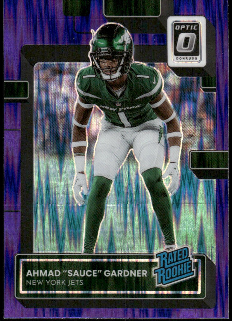 2022 Donruss Optic #228 Ahmad "Sauce" Gardner Purple Shock