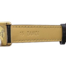 CARTIER Must tank Vermeille SM H28mm W20mm Gold Plated/Leather Ivory Dial 50... 10