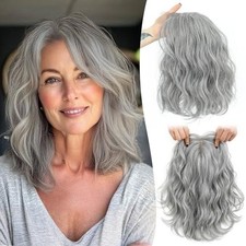 Ms Taj 11 Inch Short Wavy Hair Topper for Women with Thinning Hair, Natural S...