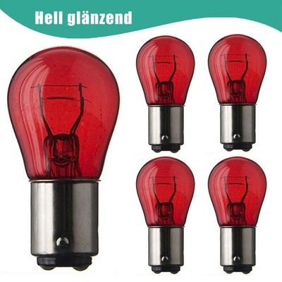 5X Glühlampe 12V 21/5W Bay15d rot Glühbirne Lampe Birne 12Volt 21/5W Rot
