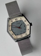 Slava 2414 Hexagon Original Vintage Soviet Mechanical Stylish Watch 1980s