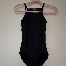 Balera Black Solid Pattern Women's Adult Dance Leotard SA Nylon Spandex