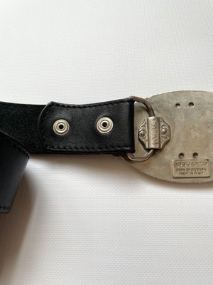 Vintage Dsquared2 big metal buckle Gothic Spell out Leather Belt