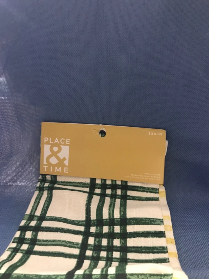 Table Runner green and yellow - Image 2 of 3