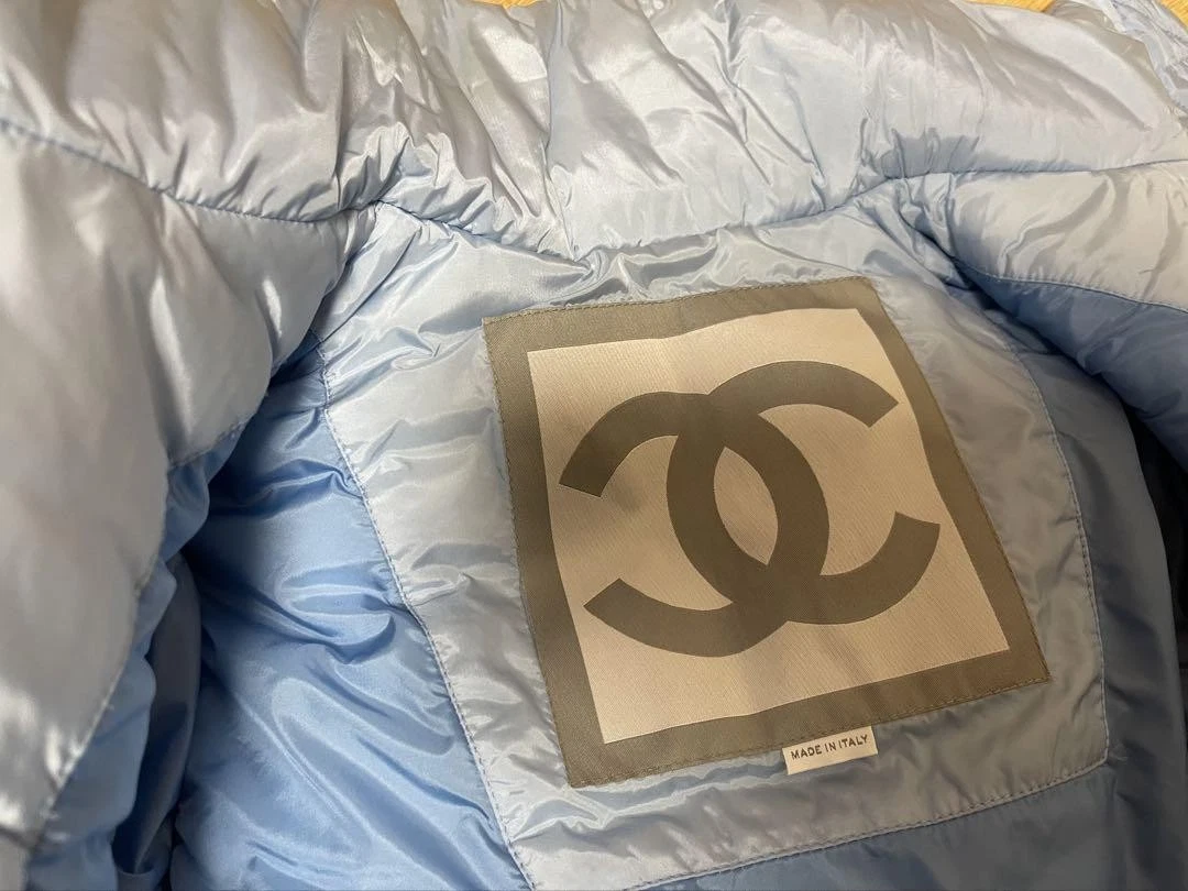Giacca trapuntata Chanel blu chiaro