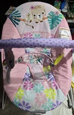 Bright Starts Wildflower Wonders Vibrating Bouncer Toy Bar Music Pink