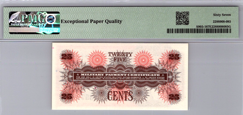 Series 661 (25 Cents) 1st Printing PMG 67 Superb GEM UNC EPQ Pick S903-1 - Picture 2 of 12