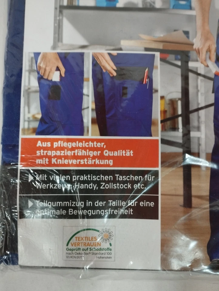 Arbeitshose, Powerfix, Gr. 58, Blau, mit Knieverstärkung, Neu, OVP - Bild 2 von 4