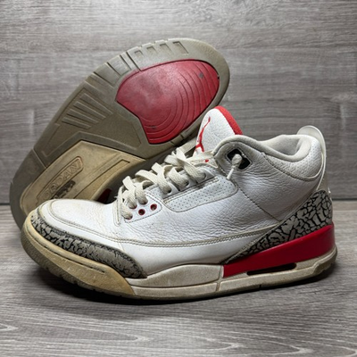 #ad Air Jordan 3 Retro Katrina White Red Sneakers Mens 11 136064 116 Beaters Cooked $44.99