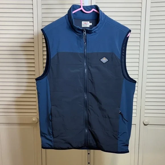 Faherty Men's The Movement Recycled Polyester Full Outdoors Zip Vest Medium