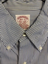 BROOKS BROTHERS Regent Non Iron Blue Striped Dress Shirt 16.5 -2/3