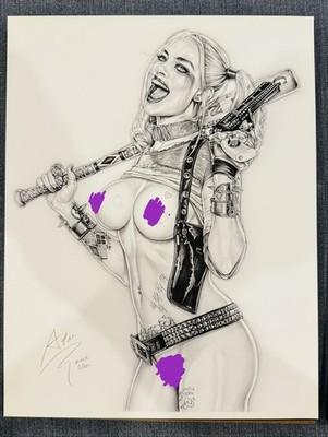Armando Huerta Original Giclée Print Harley Quinn III 8.5''x11'' Signed & COA 5/20