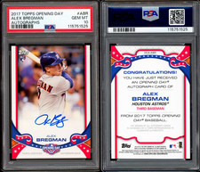 2017 Alex Bregman Topps Opening Day Autograph Graded PSA 10 Rookie Auto RC Astro