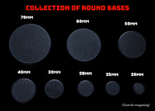 Warhammer 40k , AOS, etc. Round Miniature Bases Printed in USA