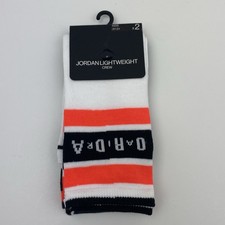 Jordan Kids Lightweight Crew Socks 2-Pack Bundle Size 3Y-5Y Orange/black NWT NEW