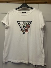Image of Guess logo White Tshirt Medium