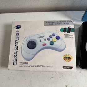 Sega Genesis Saturn White 8-Button USB Port Wireless Video Gaming Controller