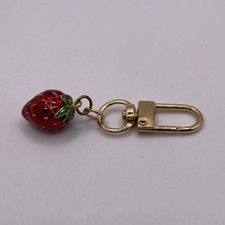 Strawberry Enamel Purse Backpack Charm Keychain Fruit Nature Theme