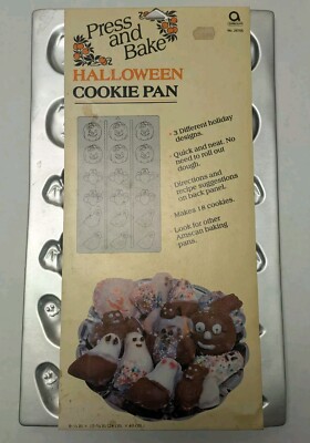 New Vintage Press And Bake Halloween Cookie Pan Amscan 26705  