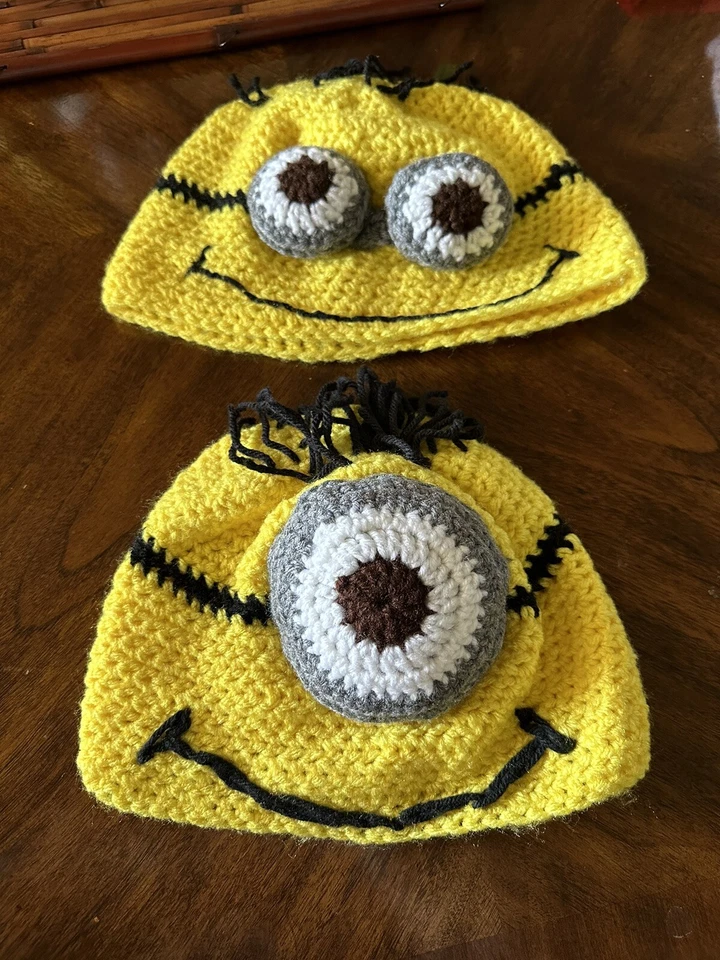 Вязание крючком 3D Minion Beanies $50 каждый или оба за $90 для мальчиков или девочек - Изображение 3 из 4