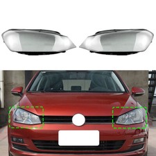 2PCS Clear Headlight Lens Cover Lampshade Glue For VW Golf7 Golf R GTI 2015-2017