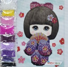 Girl With Fan Bead Embroidery Kit DIY Beaded Needlepoint Stitching a6-d-072