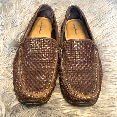 Tommy Bahama Orson Woven Leather shoes Loafers dark brown men\'s 12 D wide Tommy Bahama Shoes Orson Woven Venetians Brown Loafers  main image 4
