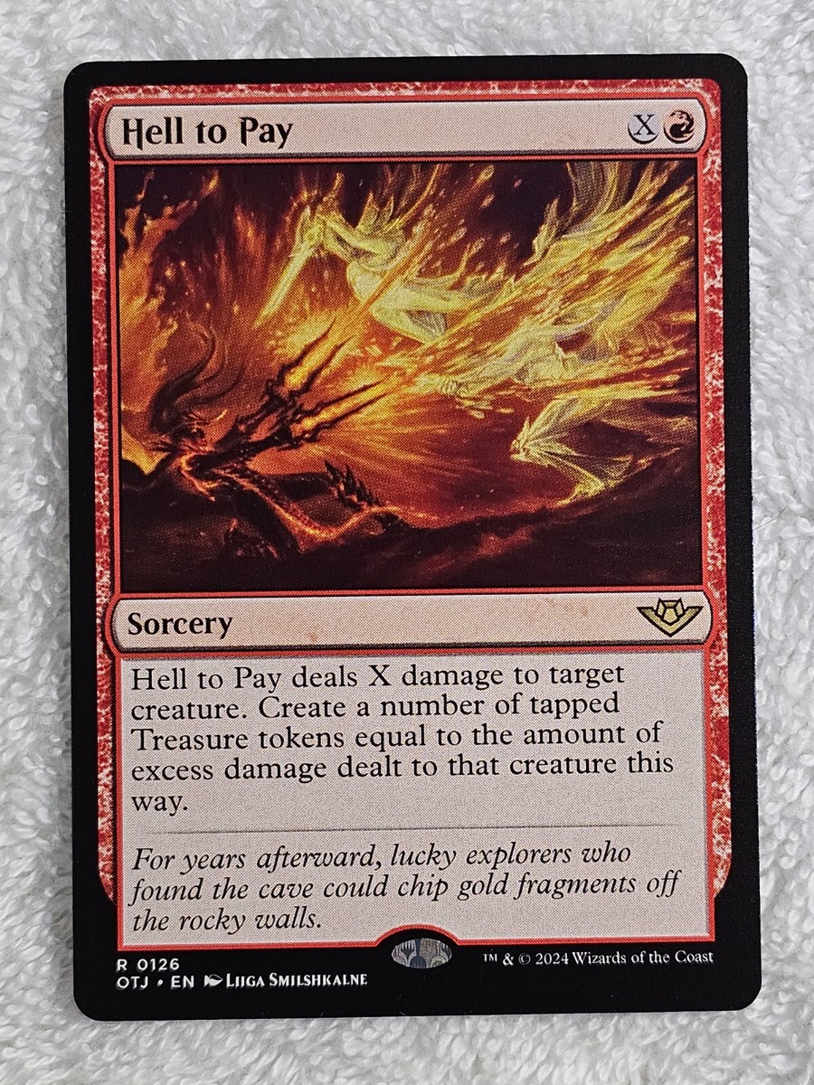 Magic the Gathering Outlaws of Thunder Junction Rare Foil Hell to Pay #126 Magic the Gathering Outlaws of Thunder Junction Rare Foil Hell to Pay #126