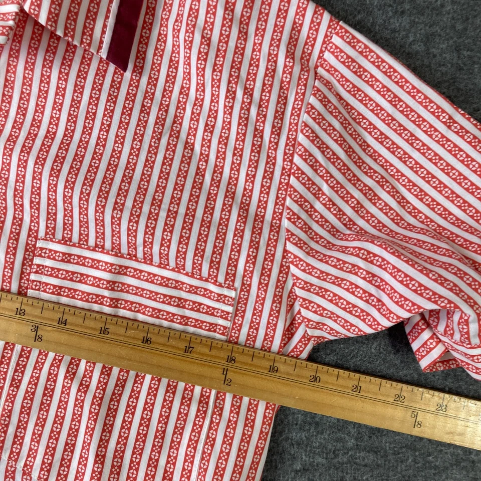Vintage JC Penney Button Shirt Mens Small S Red Stripe Permanent Press - Image 2 of 4