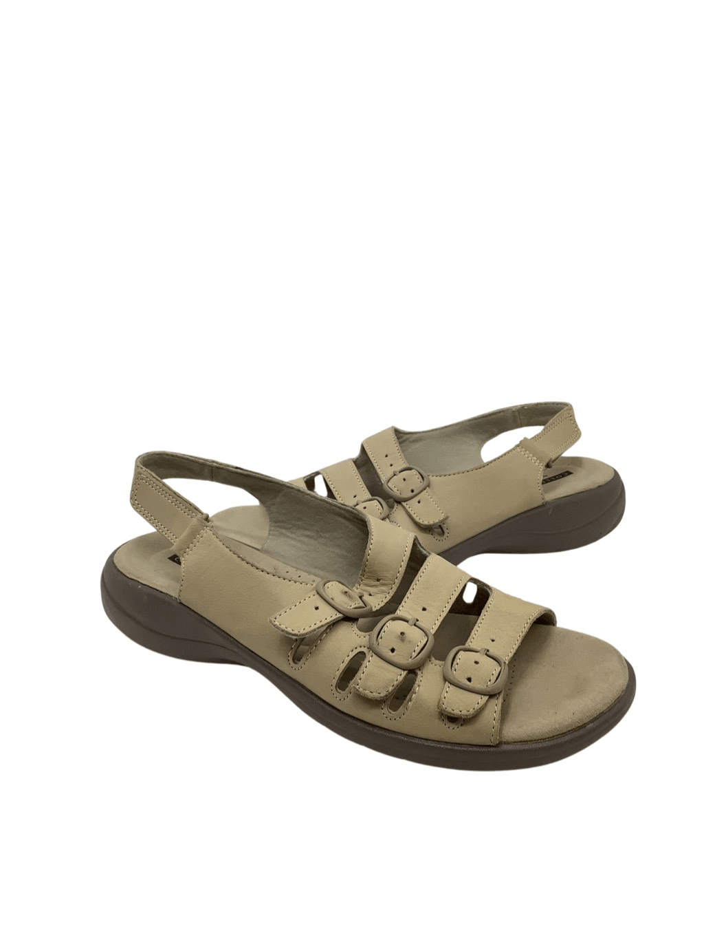 Clarks Collection Saylie Quartz Beige Strappy Adjustable Sandals Womens Size 7 eBay
