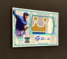 2020 LEAF TRINITY ERICK PENA KC ROYALS LOGO PATCH AUTO XRC #’d 4/75!