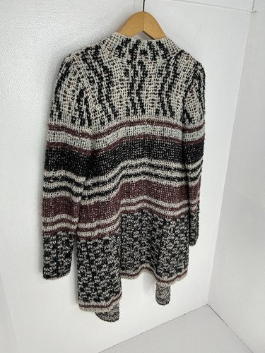 Lucky Brand Open Front Cardigan Sweater Size Small Boho Waterfall Southwestern - Picture 8 of 13