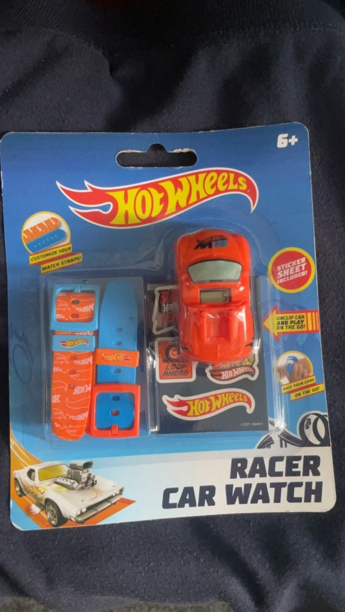 Hot Wheels Race Car Digital Watch Orange With Changeable Straps