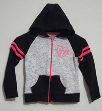 Bobbie Brooks Girls Size 6/6X Hooded Long-Sleeve Zip-Up Sweatshirt Love