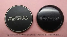 "" Asahi Honeywell Pentax Takumar Lens Cap Front rear M42 K cap- Various sizes