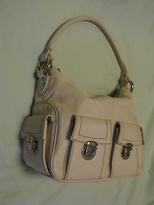 Marc Jacobs Collection 'Blake' Soft Beige Silver Multi-Pocket Hobo Bag NWT 