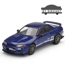 MINI GT TOP SECRET NISSAN SKYLINE GT-R VR32 1/64 DIECAST METALLIC BLUE MGT00589