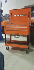Roller Cart Tool Cabinet Storage Chest Box  Orange 4 Drawer 580 Lb Capacity