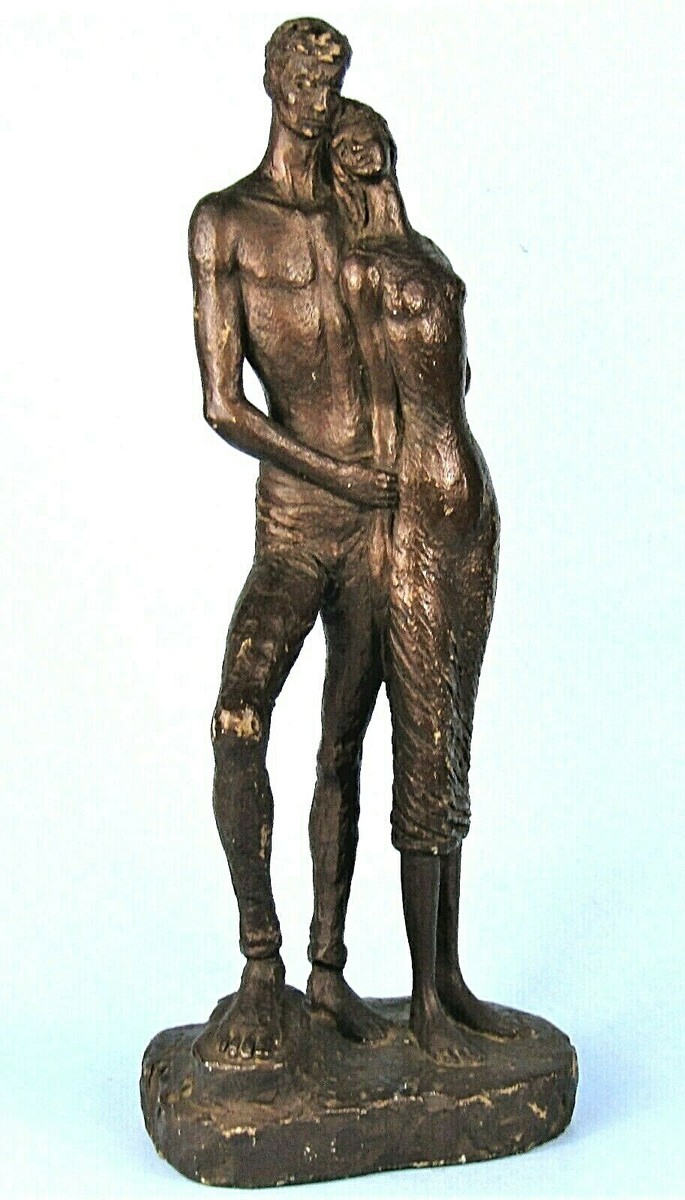 MID-CENTURY MODERN AUSTIN PROD SCULPTURE ELONGATED MAN & WOMAN