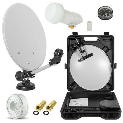 Digitale Camping SAT Anlage LNB 0,1 dB Koffer Mobile Sauguß Full HD HDTV SKY Set