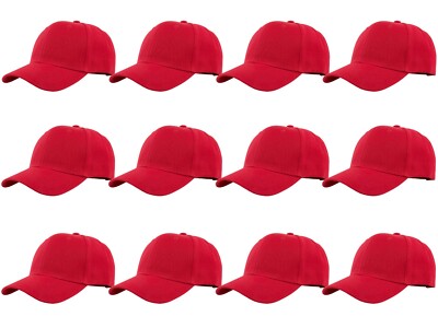 Plain Blank Solid Adjustable Baseball Cap Hats Bulk wholesale lot 12pcs