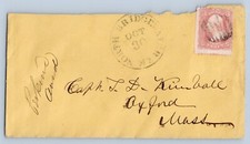 North Bridgewater Massachusetts Plymouth 1860s Fancy Cancel DPO 1816-1874 Cover