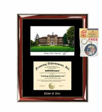 University of Wisconsin Stevens Point Diploma Frame UWSP Emboss Lithograph Gradu