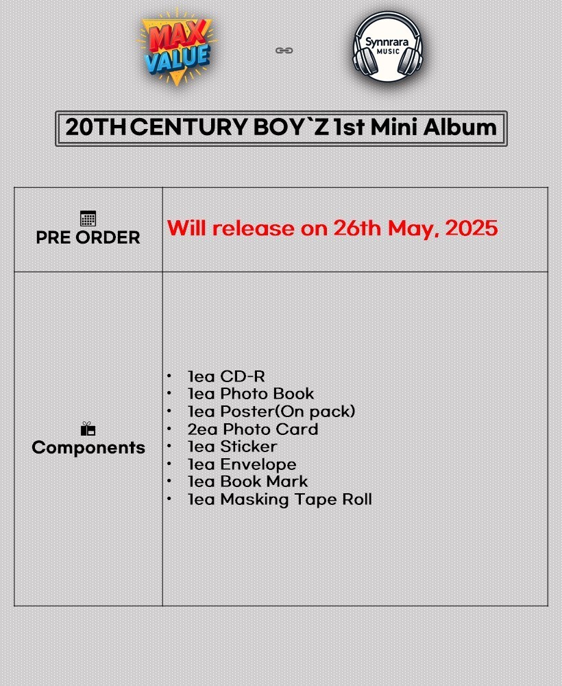 20TH CENTURY BOY'Z [DEBUT] 1st Mini Album/CD+Photo Book+Poster+
